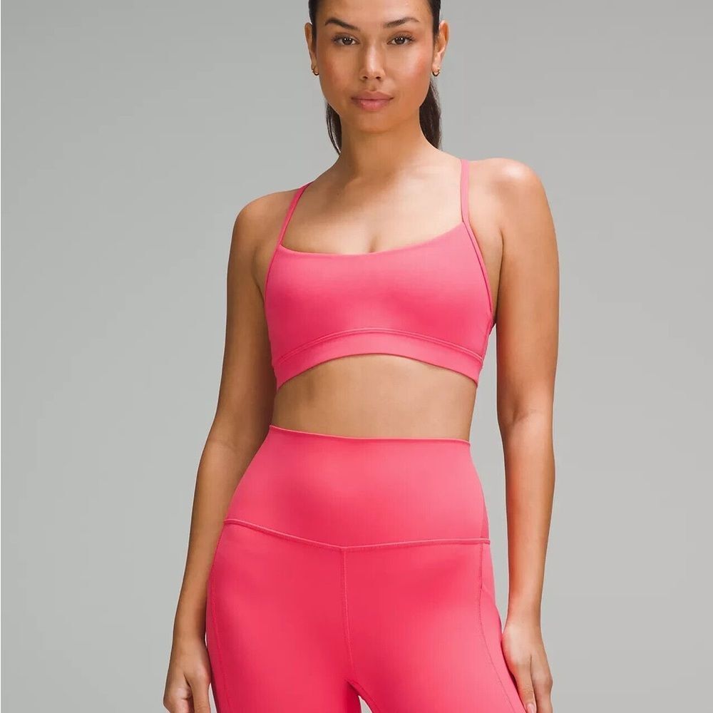 Lululemon Flow Y Bra Nulu *Light Support A-C Cups Glaze Pink Size 4